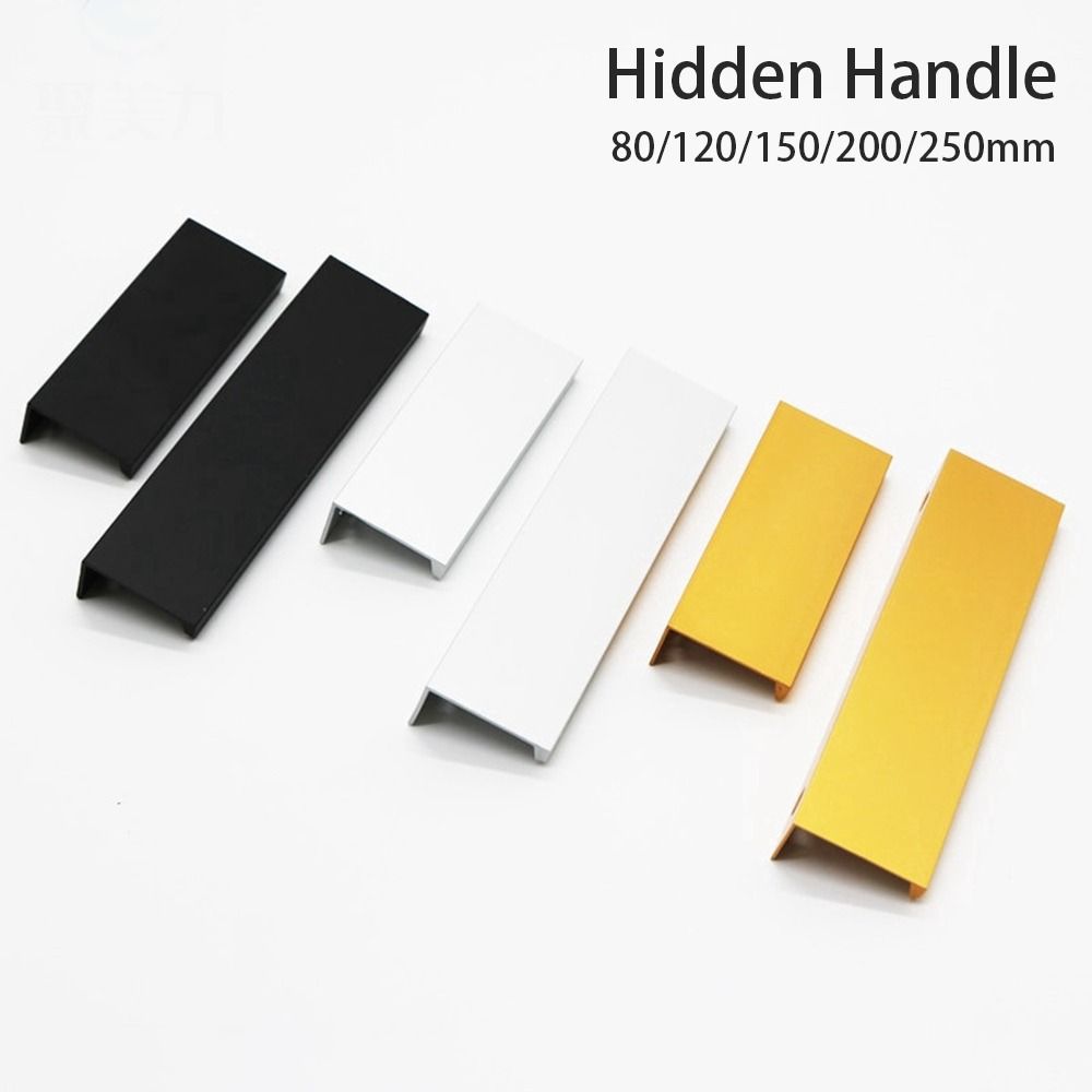 Furniture Hardware Black - Long Pull Hidden Handles Furniture Hardware