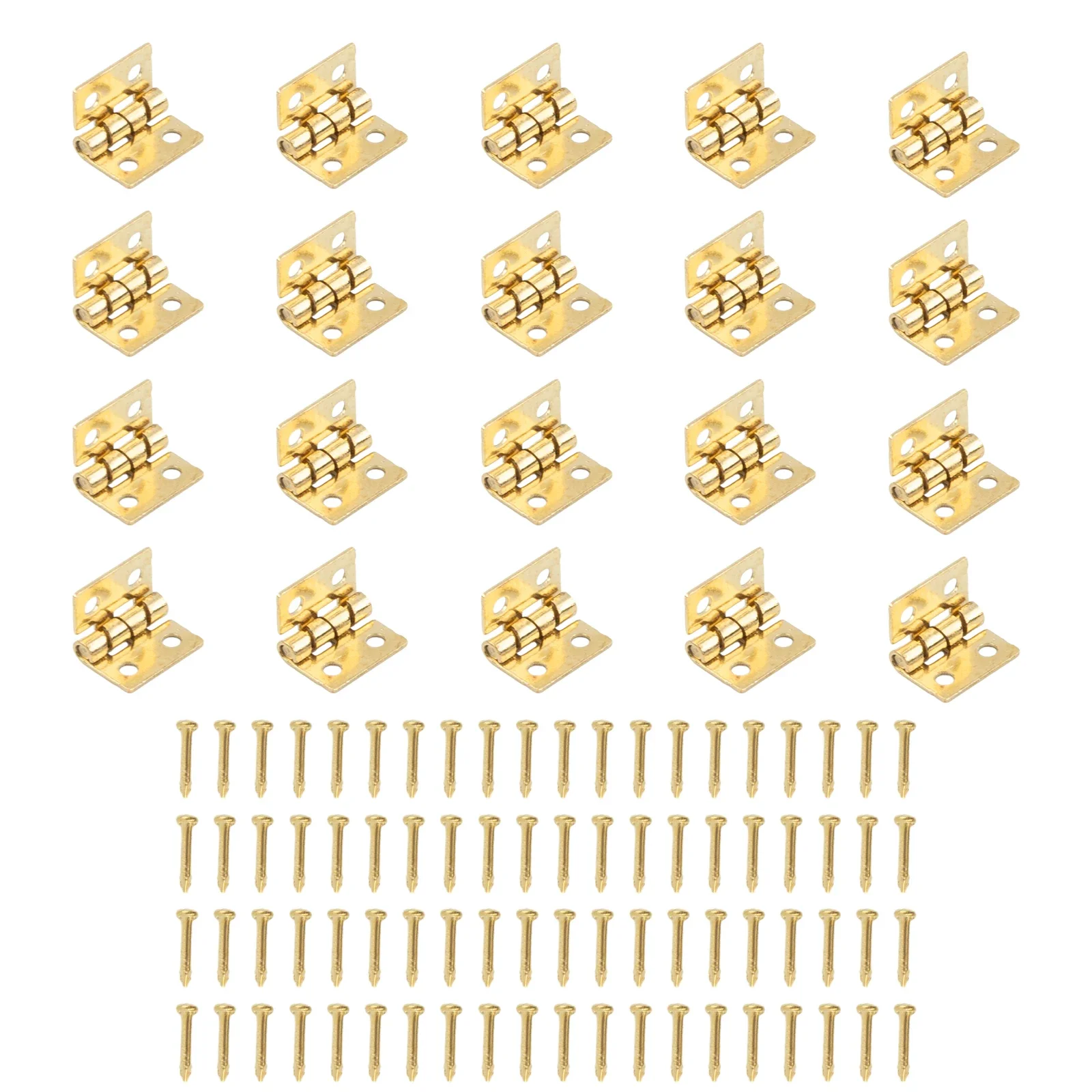 Furniture Hardware Brass - 20 Pcs Hinge 80* Screws Set