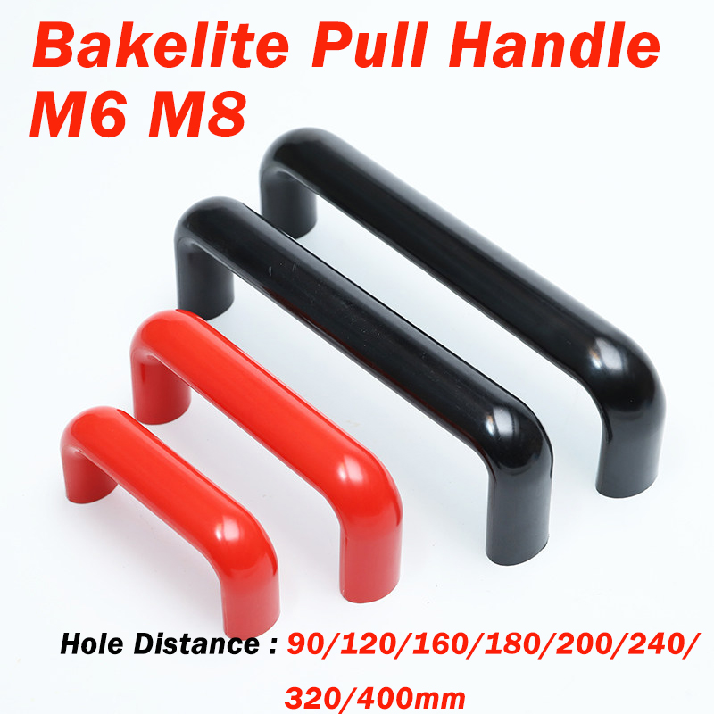 Red/Black Oval Bakelite Handle - Furniture Hardware Black recension och pris