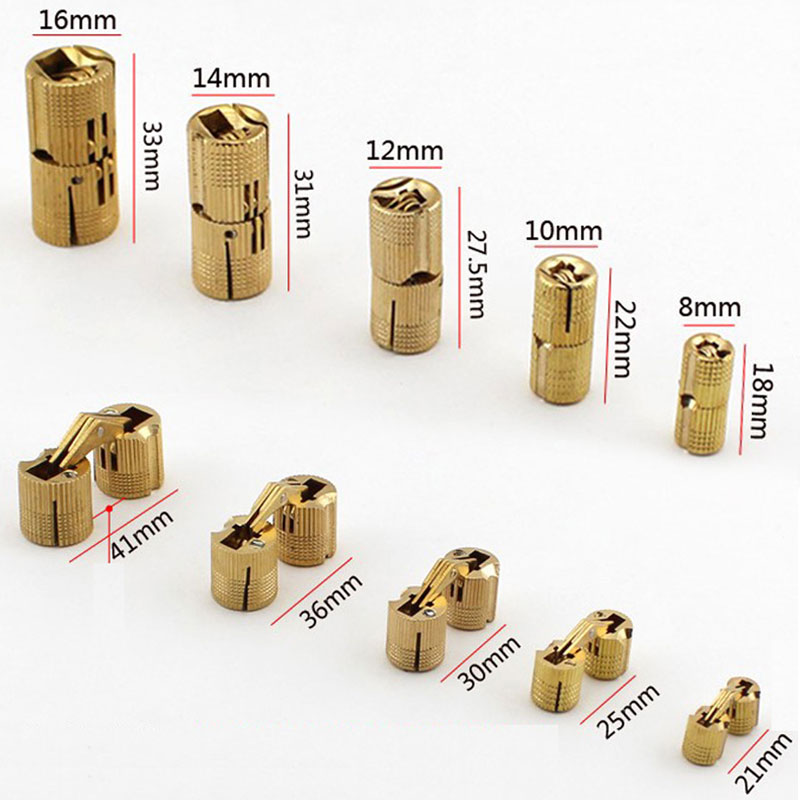 2pcs Copper Barrel Hinges Cyli - Furniture Hardware Brass recension och pris